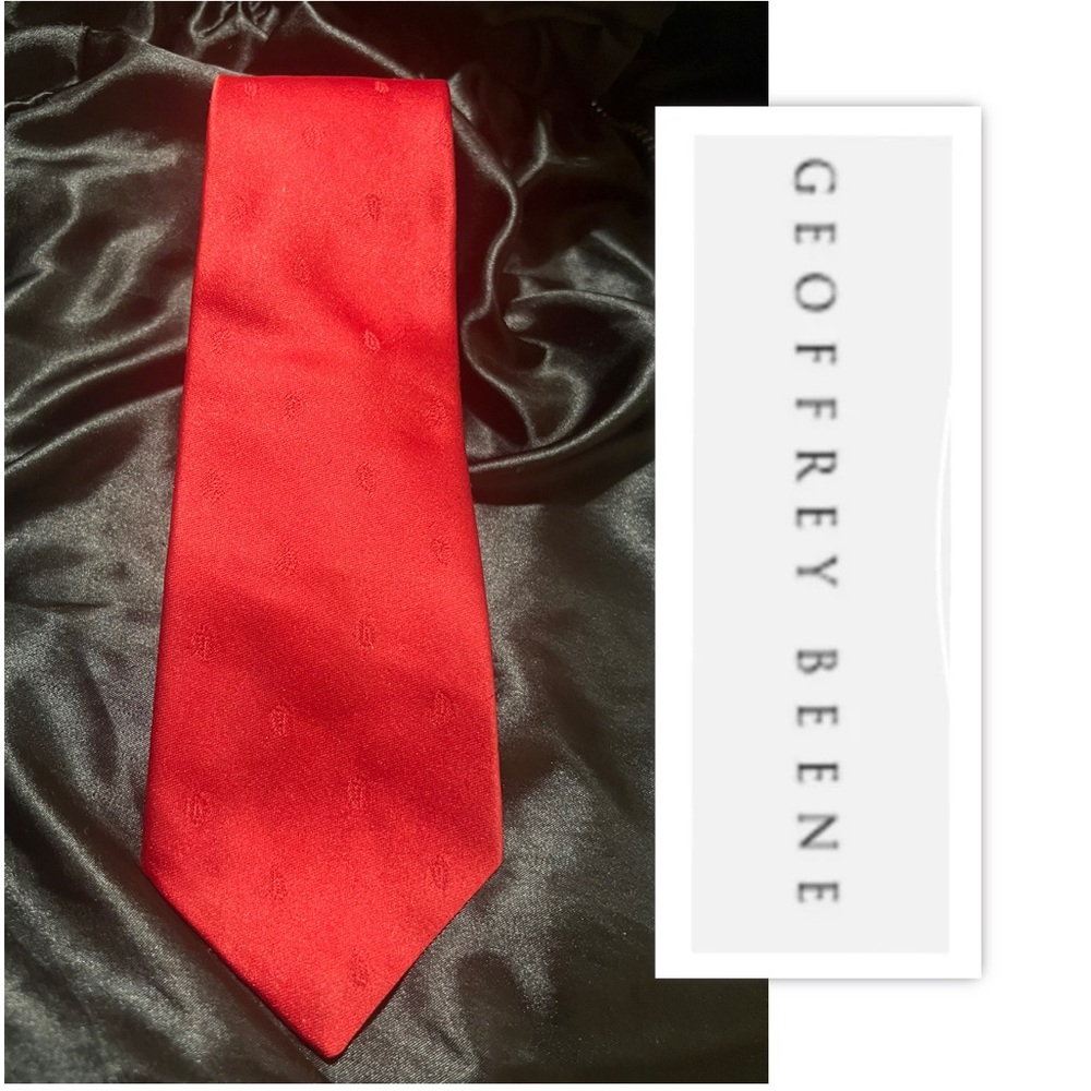 Geoffrey Beene Red Silk Necktie